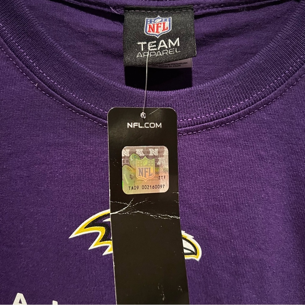 NWT! Baltimore Ravens NFL Team Apparel NFL Ravens T-Shirt Size 2XL NEW WITH TAG - Picture 7 of 7